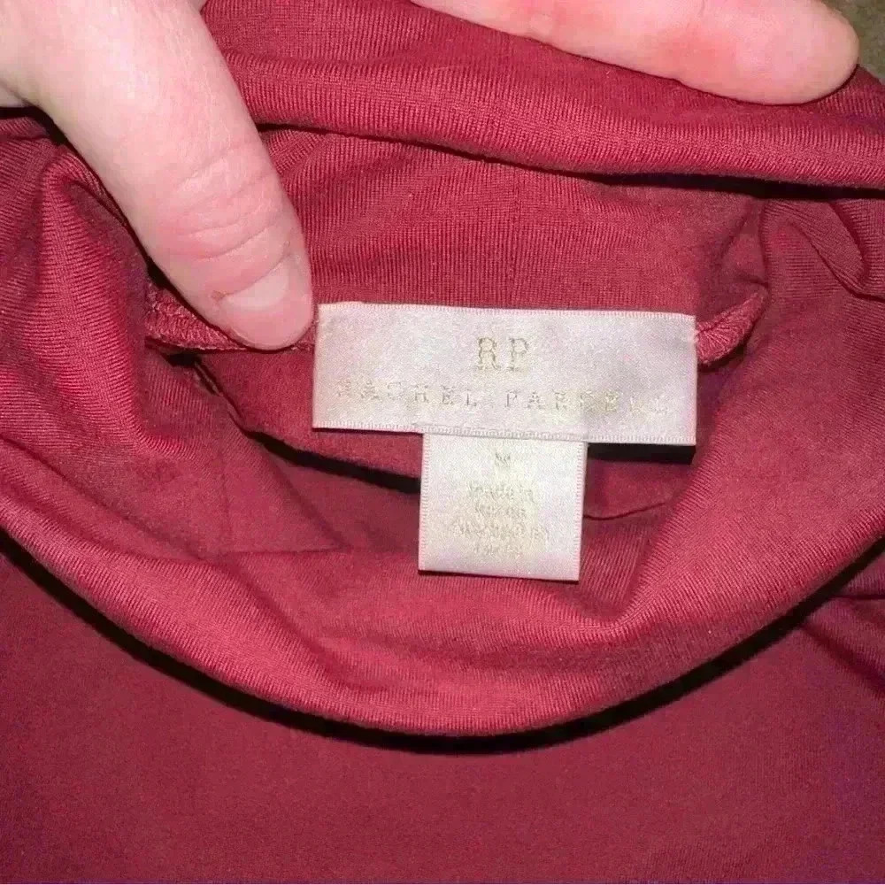 Rachel Parcell Maroon Puff Sleeve Turtleneck, Size M - Picture 6 of 7